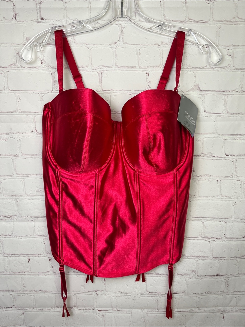 Fine Lines Red Satin 4 Way Convertible Bustier
